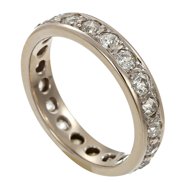 Ring, 14K, Weißgold, Diamanten 