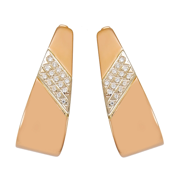 Ohrhänger, 14K, Rotgold, Zirkonia