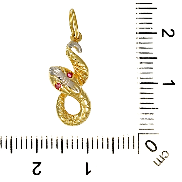 Anhänger, 14K, Gelb-/Weißgold, Rubine