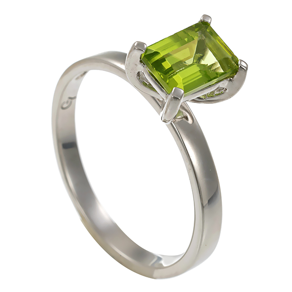 Ring, 9K, Weißgold, Peridot