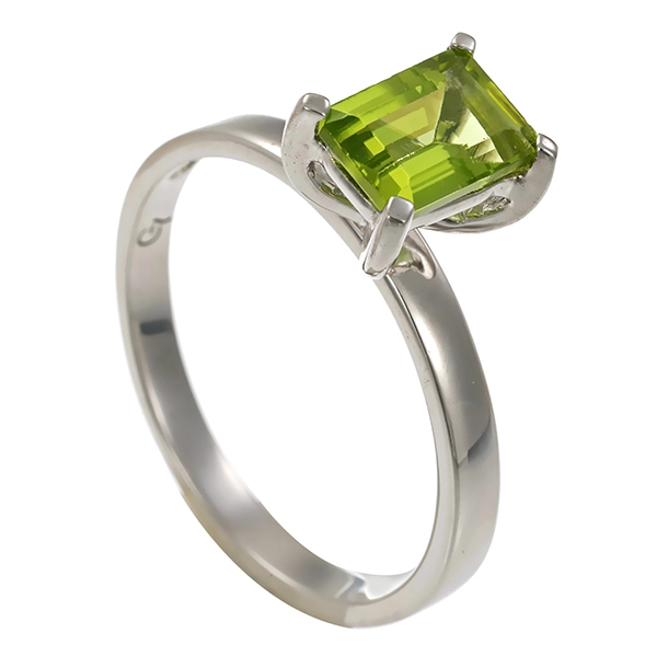 Ring, 9K, Weißgold, Peridot