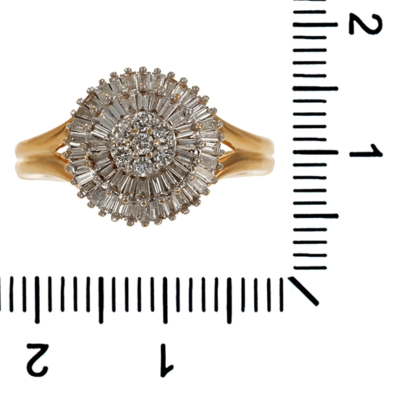 Diamantring, 14K, Gelb-/Weißgold, Brillanten, Diamanten
