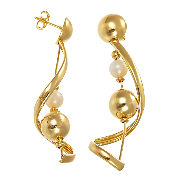 Steckhänger, 18K, Gelbgold, Perlen