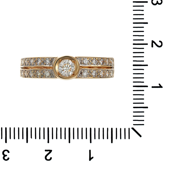 Diamantring, 14K, Gelbgold, Brillanten 0,40 ct