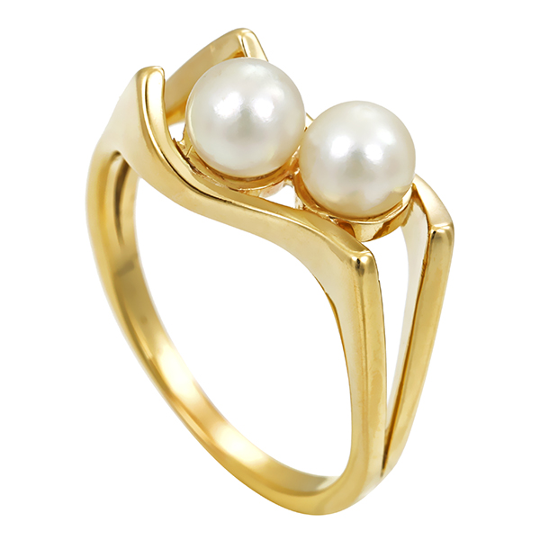 Ring, 14K, Gelbgold, Perlen