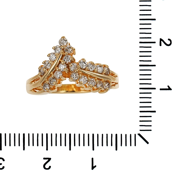 Diamantring, 14K, Gelbgold, Brillanten 0,42 ct