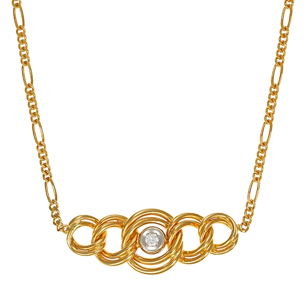 Collier, 18K, Gelb-/Weißgold, Brillant