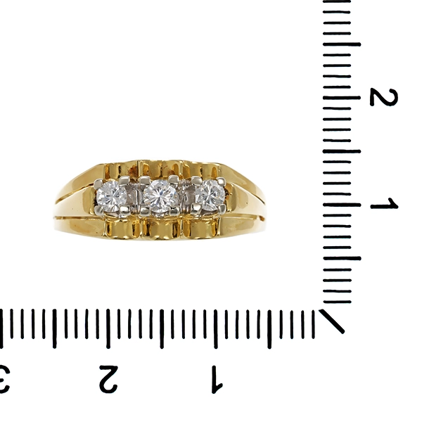 Ring, 14K, Gelb-/Weißgold, Brillanten
