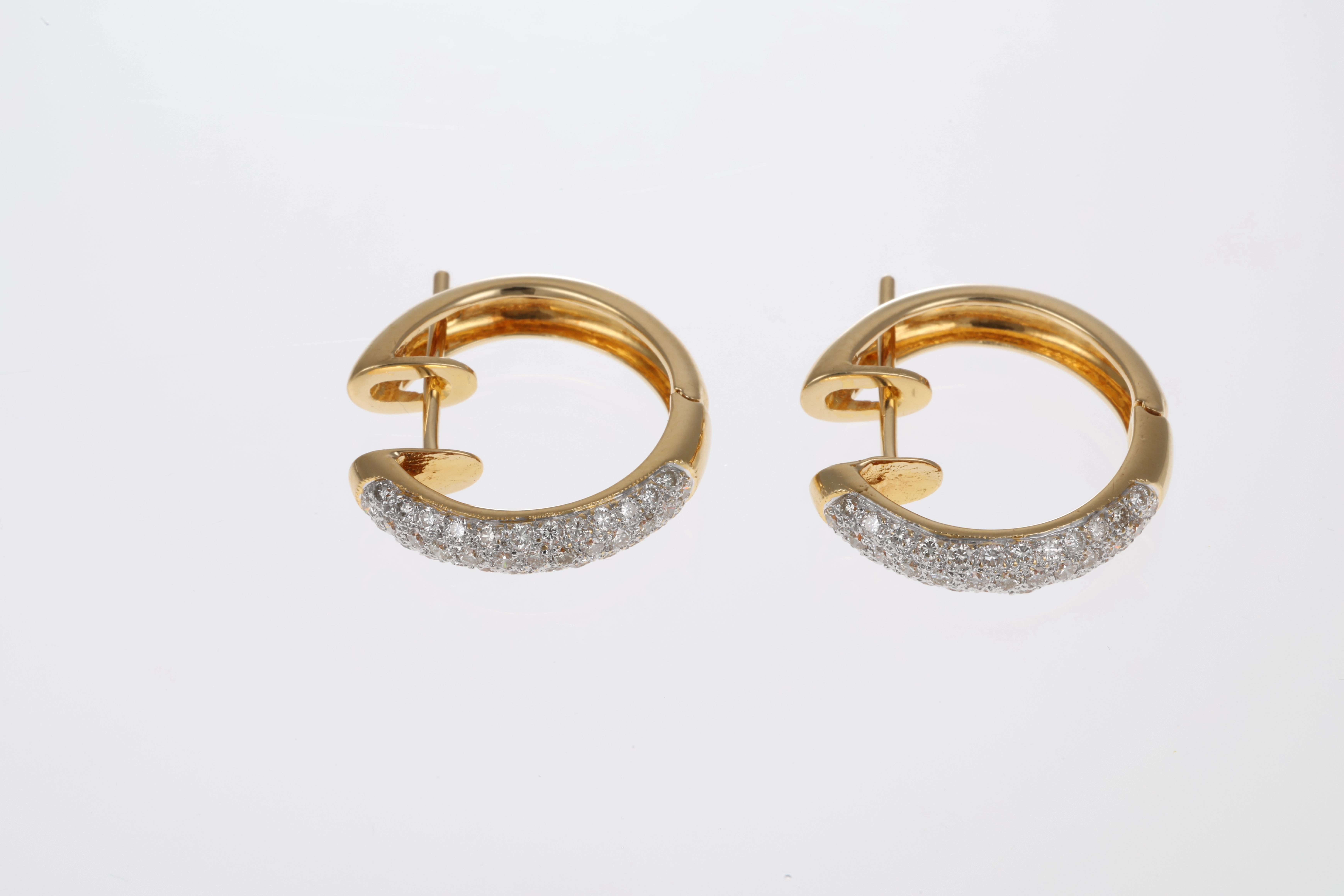 Creolen, 18K, Gelbgold, Brillanten