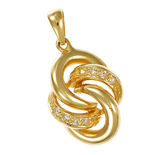 Anhänger, 14K, Gelbgold, Diamanten