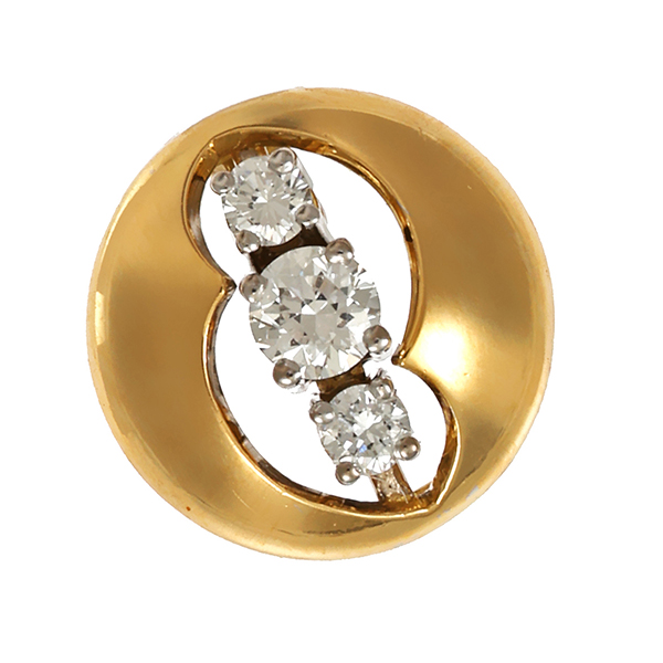 Anhänger, 18K, Gelb-/Weißgold, 3 Brillanten