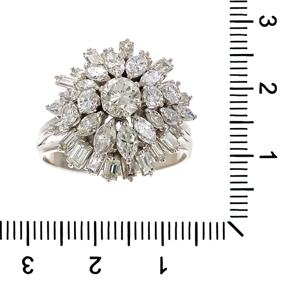 Diamantring, 950/ Platin, Brillant, Diamant
