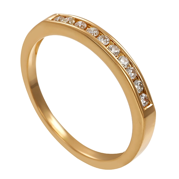 Brillantring, 18K, Gelbgold, 10 Brillant