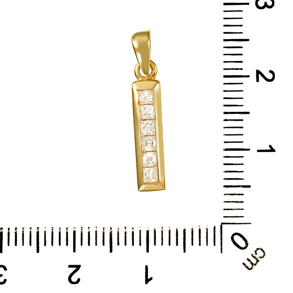 Anhänger, 14K, Gelbgold, Zirkonia