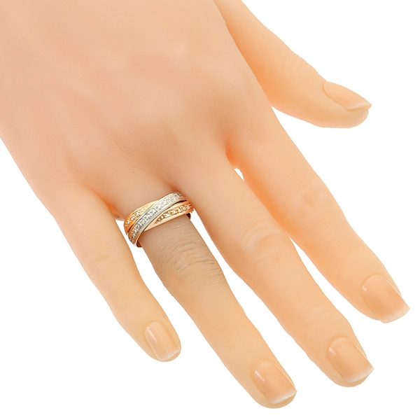 Diamantring, 14K, Rot,-Weiß-/Gelbgold