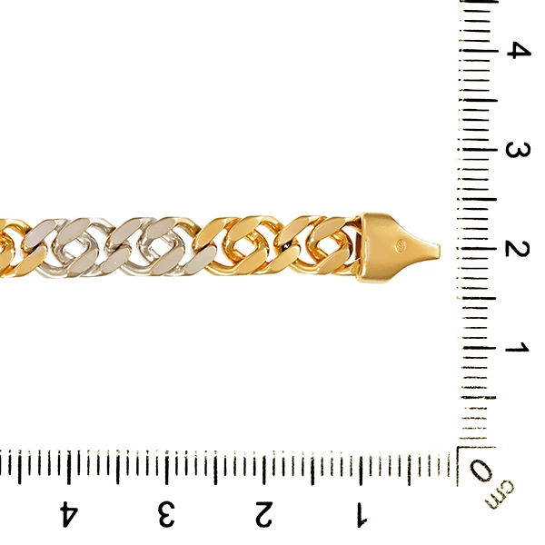 Armband, 14K, Gelb-/Weißgold, Panzer-