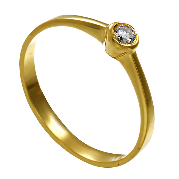 Diamantring, 14K, Gelbgold, Brillant