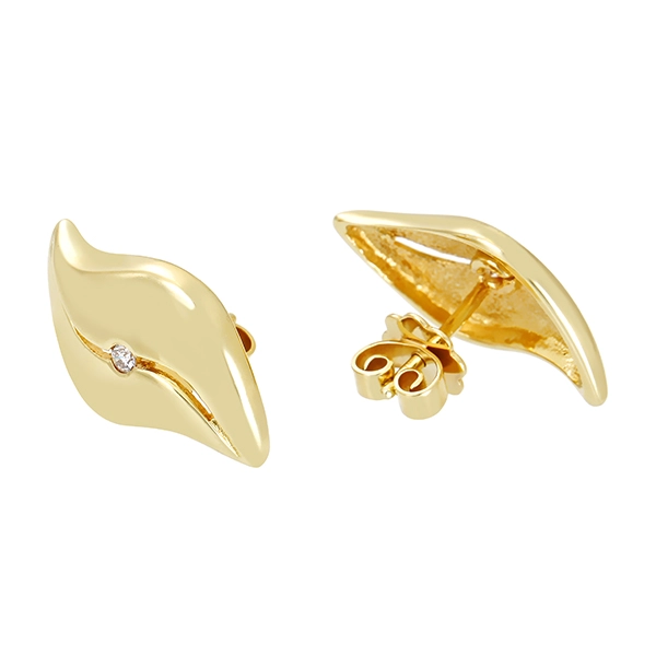 Ohrstecker, 14K, Gelbgold, Brillanten