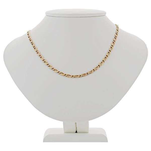 Kette, 14K, Gelb-/Weißgold, Panzer-