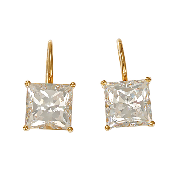 Ohrhänger, 14K, Gelbgold, Zirkonia
