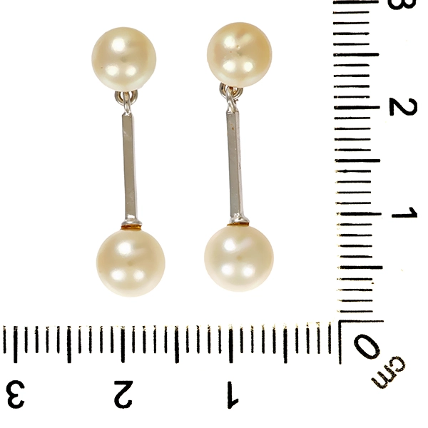 Steckhänger, 8K, Weißgold, Perlen