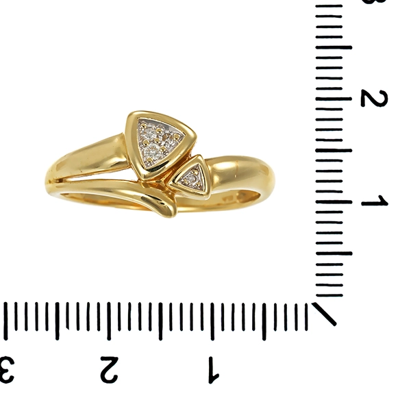 Brillantring, 14K, Gelb-/Weißgold