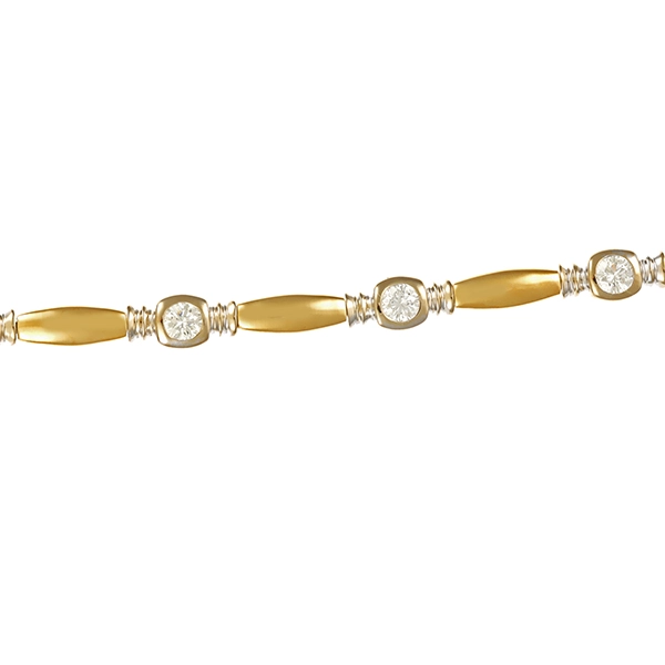 Armband, 18K, Gelb-/Weißgold, Brillanten