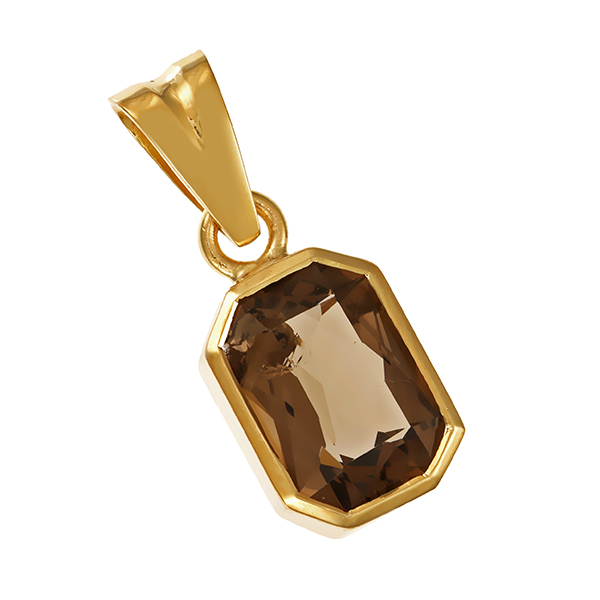 Anhänger, 14K, Gelbgold, Rauchquarz