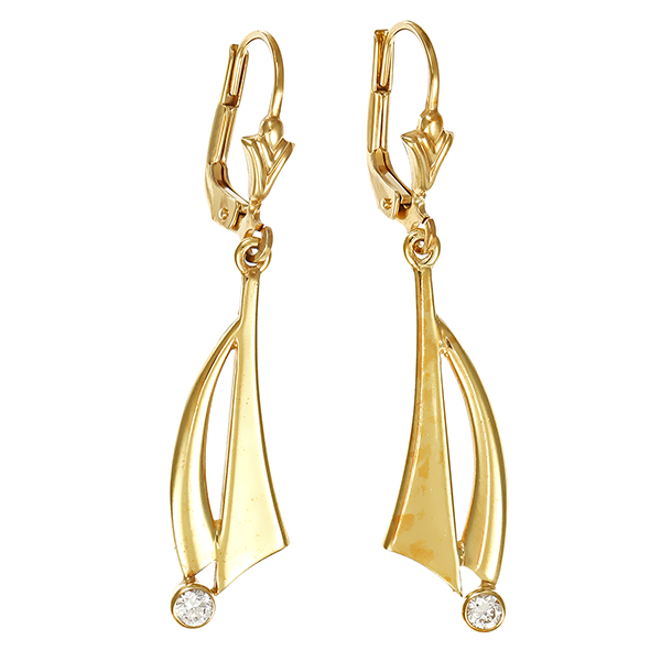 Ohrhänger, 8K, Gelbgold, Zirkonia 