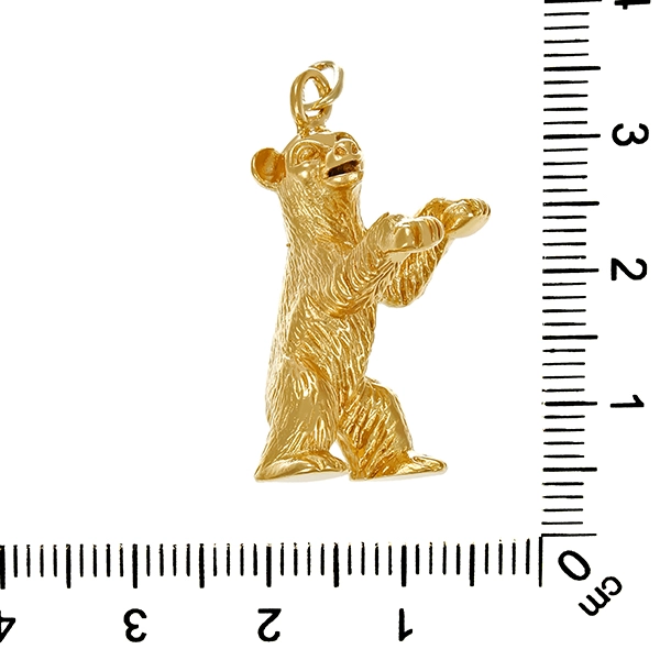 Anhänger, 18K, Gelbgold, Bär
