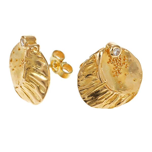 Ohrstecker, 14K, Gelbgold, Brillanten