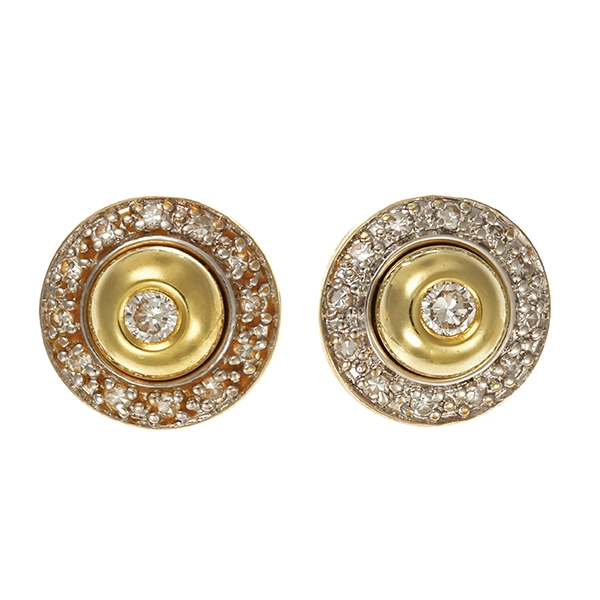 Ohrstecker, 14K, Gelb-/Weißgold, Diamanten, Brillanten