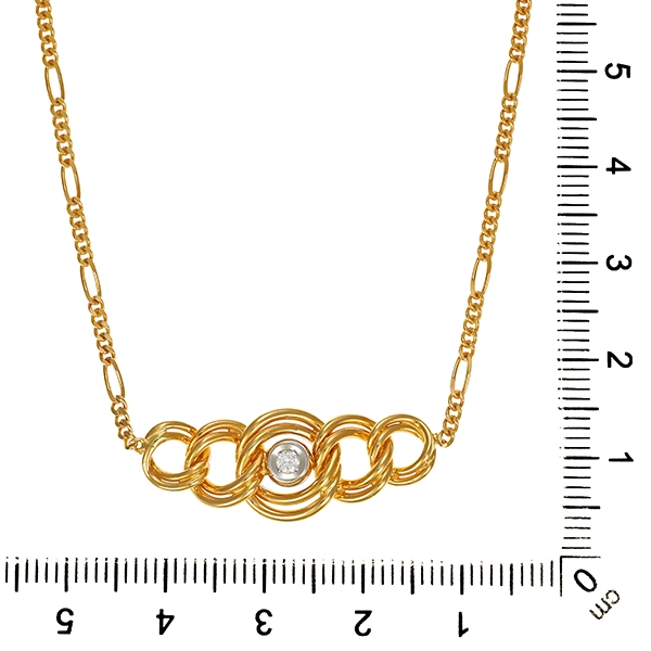 Collier, 18K, Gelb-/Weißgold, Brillant