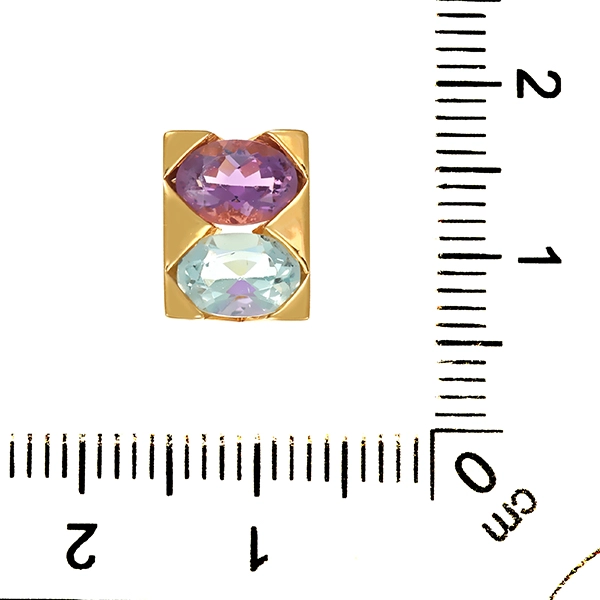 Anhänger, 14K, Gelbgold, Topas, Amethyst