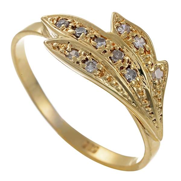 Diamantring, 14K, Gelbgold, Diamanten