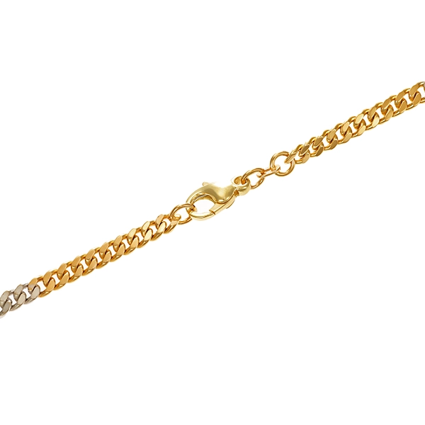Kette, 14K, Gelb-/Weißgold, Panzer