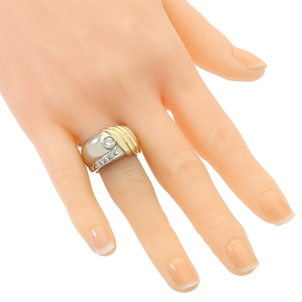 Diamantring, 18K, Gelb-/Weißgold, Brillanten 0,37ct