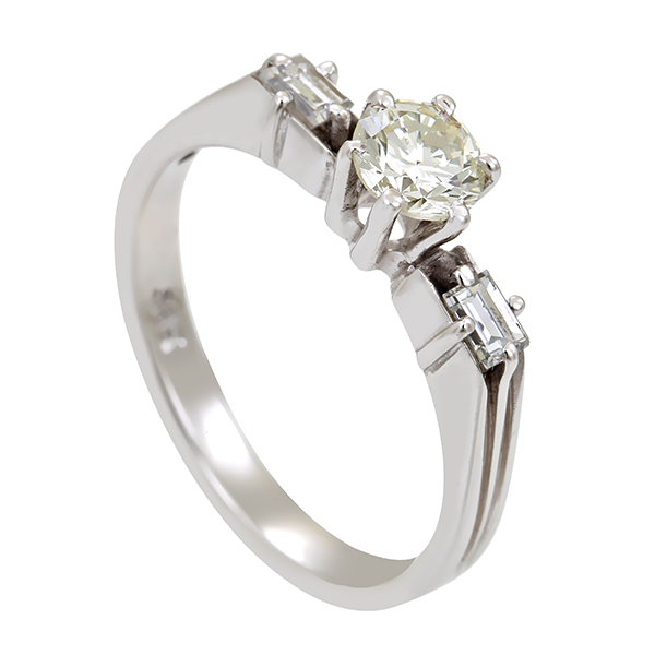 Diamantring, 14K, Weißgold, Brillant, Diamanten
