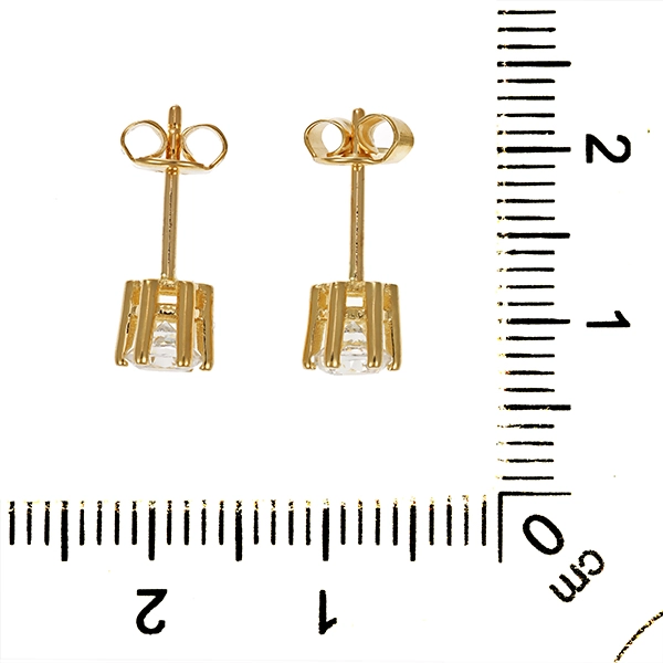 Ohrstecker, 14K, Gelbgold, Zirkonia