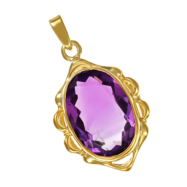 Anhänger, 8K, Gelbgold, Amethyst