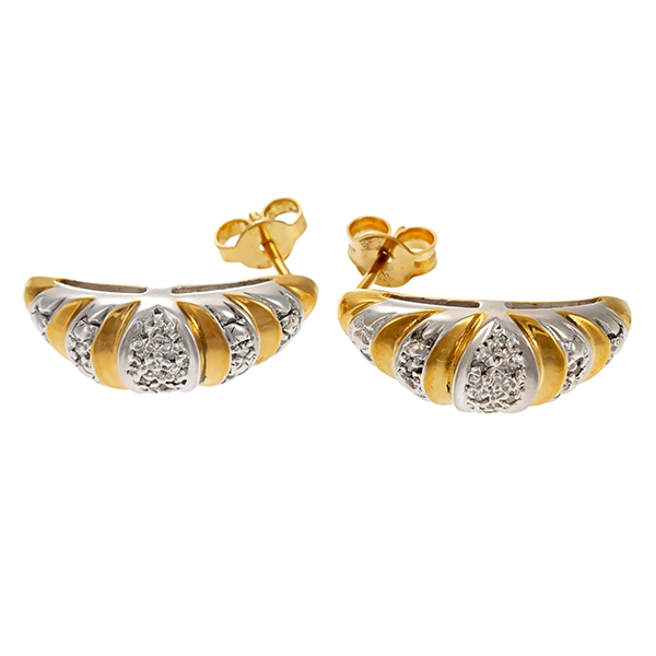Ohrstecker, 8K, Gelb-/Weißgold, Diamanten