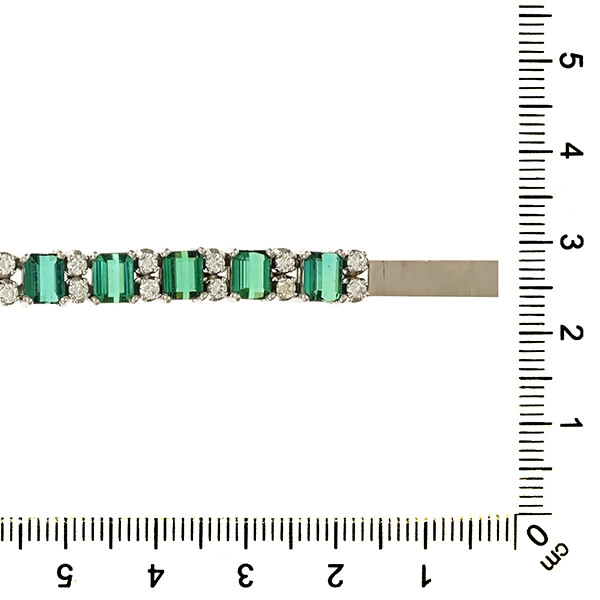 Armband, 18K, Weißgold, Turmaline, Brillanten