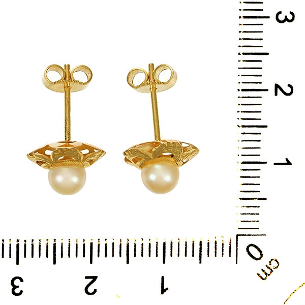 Ohrstecker, 14K, Gelbgold, Perle