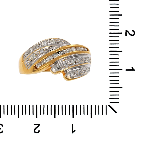 Diamantring, 18K, Gelb-/Weißgold, Brillanten 0,47 ct