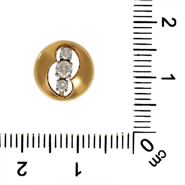 Anhänger, 18K, Gelb-/Weißgold, 3 Brillanten