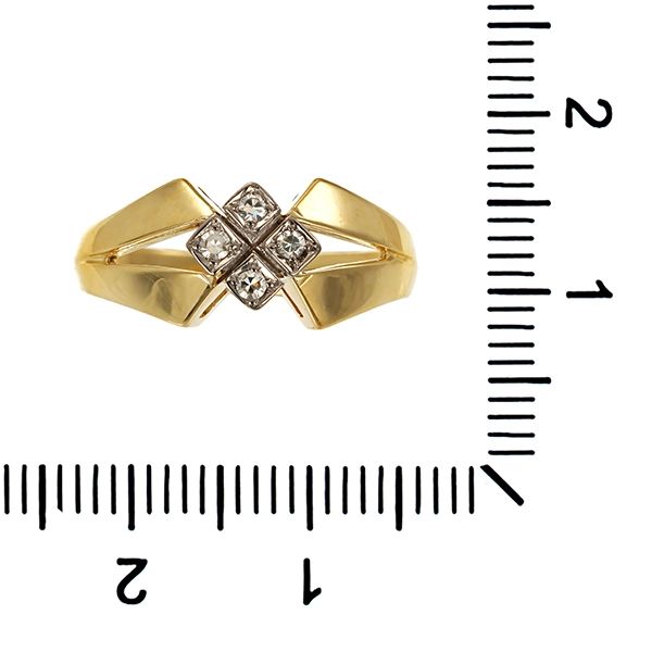 Diamantring, 14K, Gelbgold, Diamanten