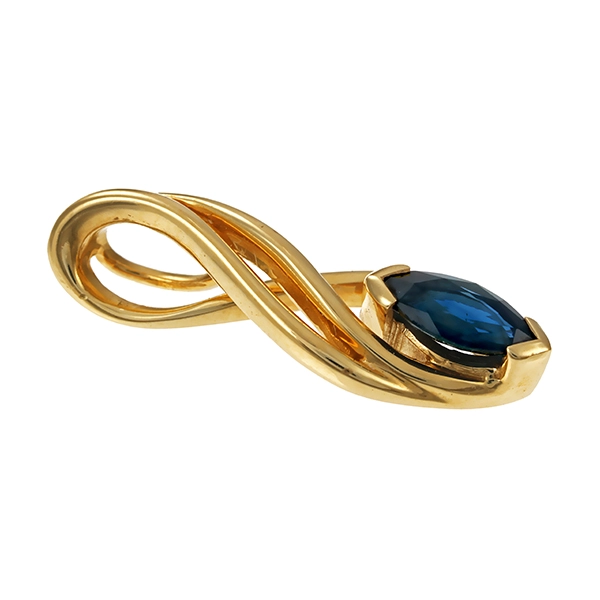Anhänger, 14K, Gelbgold, Saphir