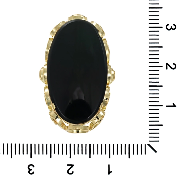 Ring, 14K, Gelbgold, Onyx