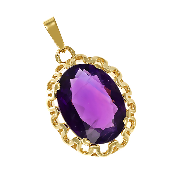 Anhänger, 8K, Gelbgold, Amethyst