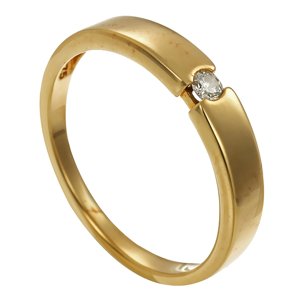 Ring, 9K, Gelbgold, Brillant